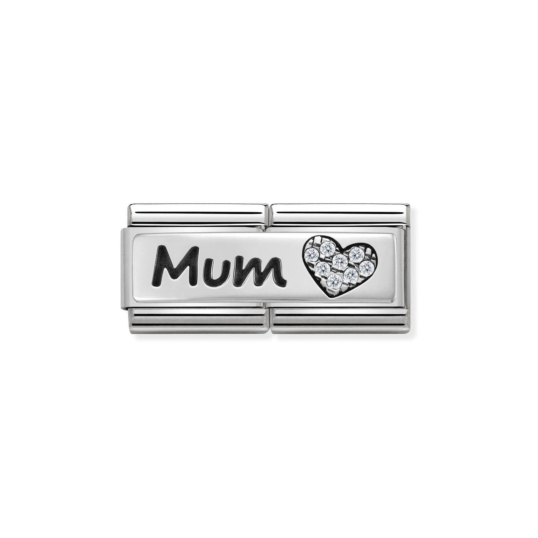 Nomination - Composable Mum and Heart Double Charm - Silver