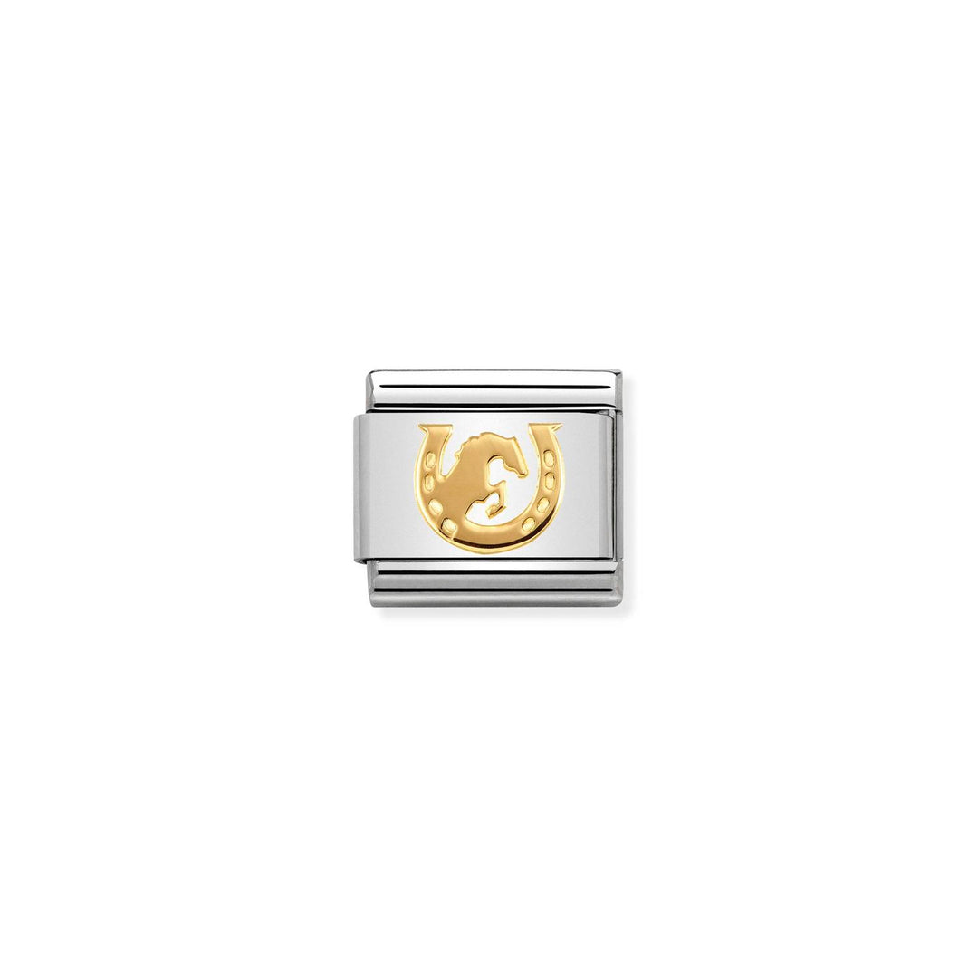 Nomination - Composable Horse Jumping Horseshoe Charm