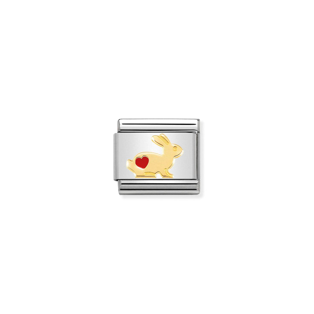 Nomination - Composable Rabbit with Red Heart Charm