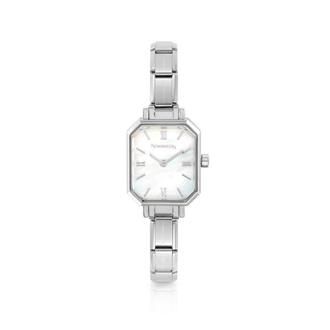 Nomination - Paris White Mother of Pearl Time Watch - Silver