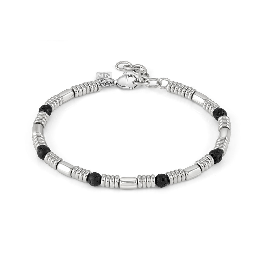 Nomination - Instinct Stainless Steel Rings Lava Stone Bracelet - Silver