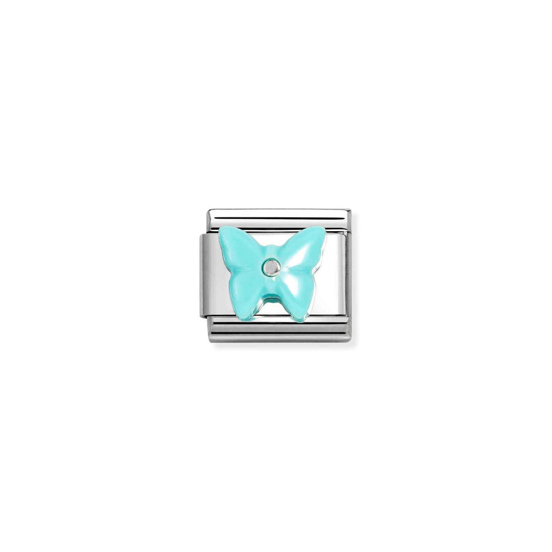 Nomination - Composable Turquoise Butterfly Charm - Silver