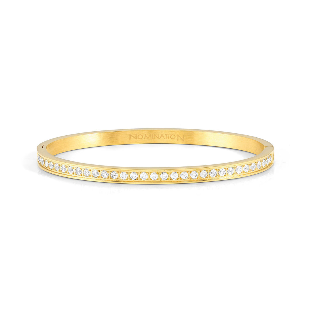 Nomination - Pretty Bangles Stainless Steel Gold Plated White CZ Bangle - Gold
