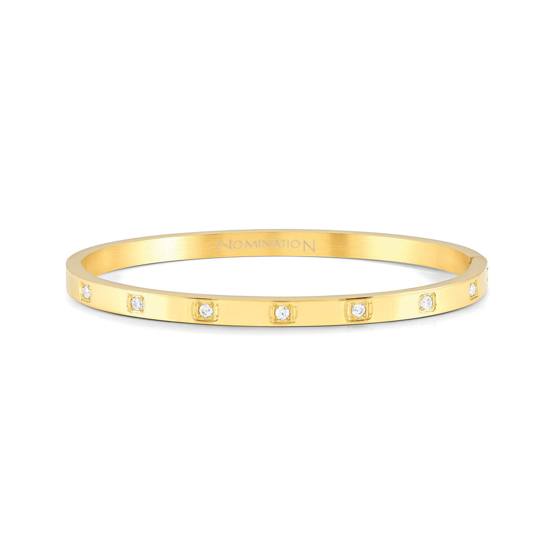 Nomination - Pretty Bangles Stainless Steel Gold Plated Square CZ Bangle - Gold