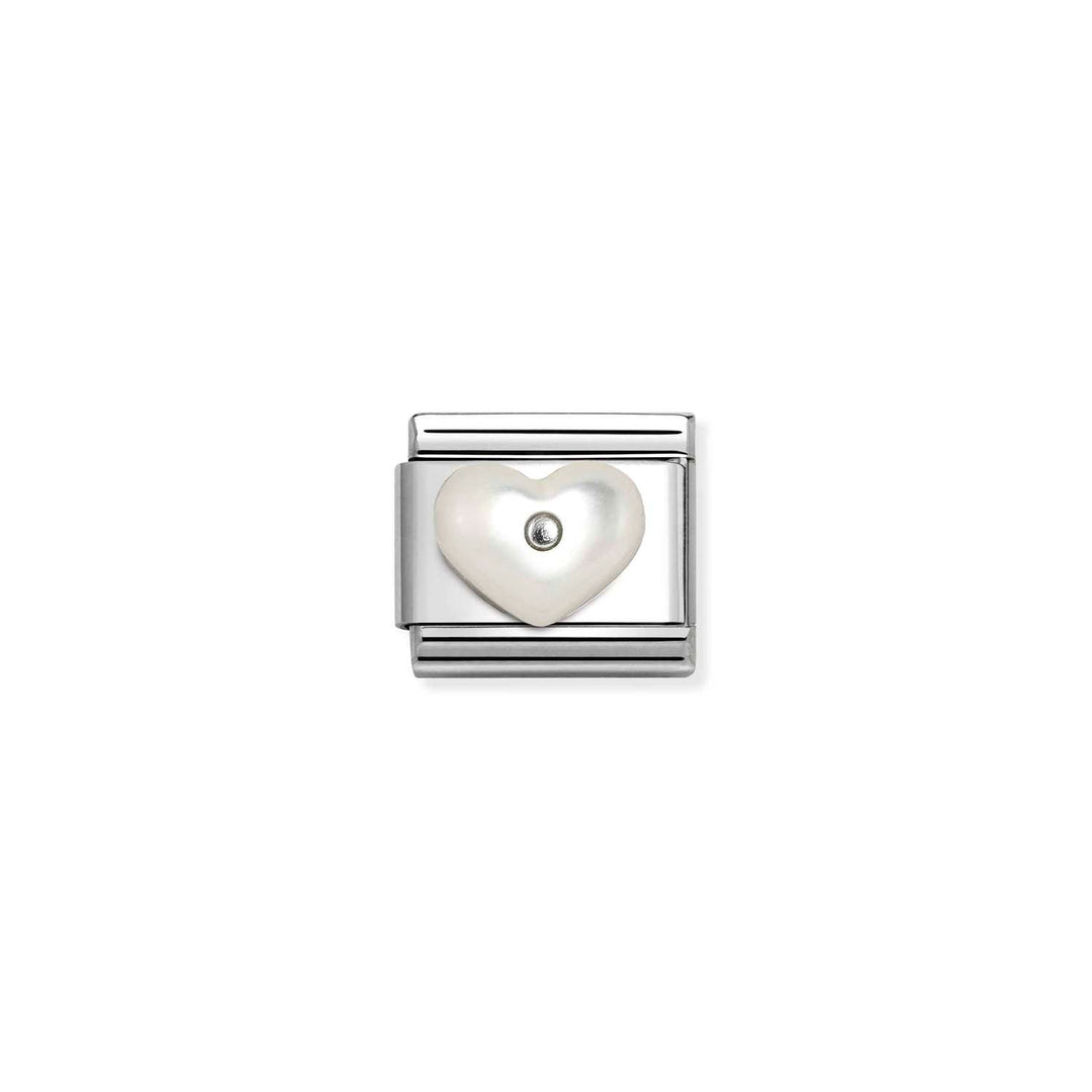 Nomination - Composable White Mother of Pearl Heart Charm
