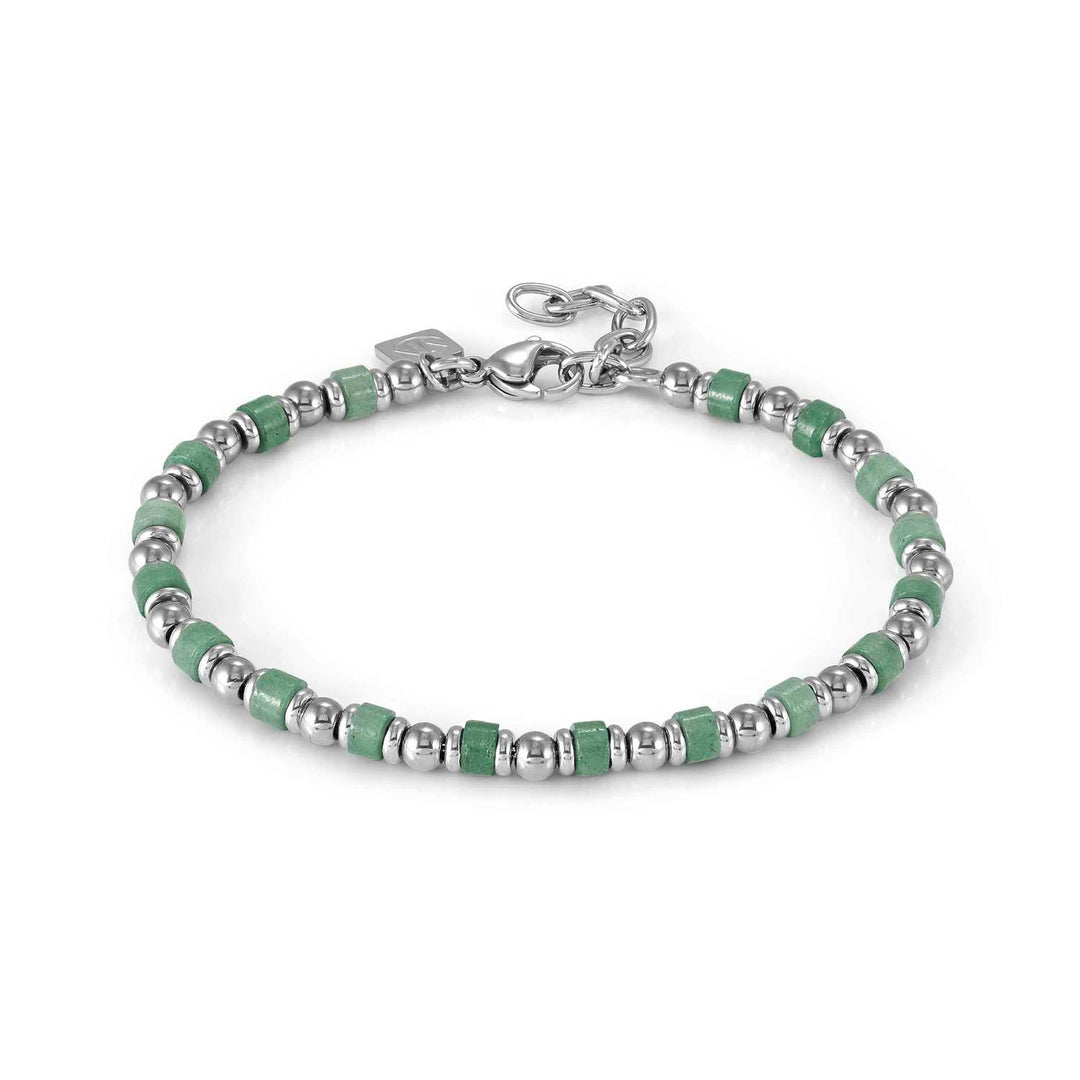 Nomination - Instinct Steel Green Aventurine Sea Bracelet - Silver