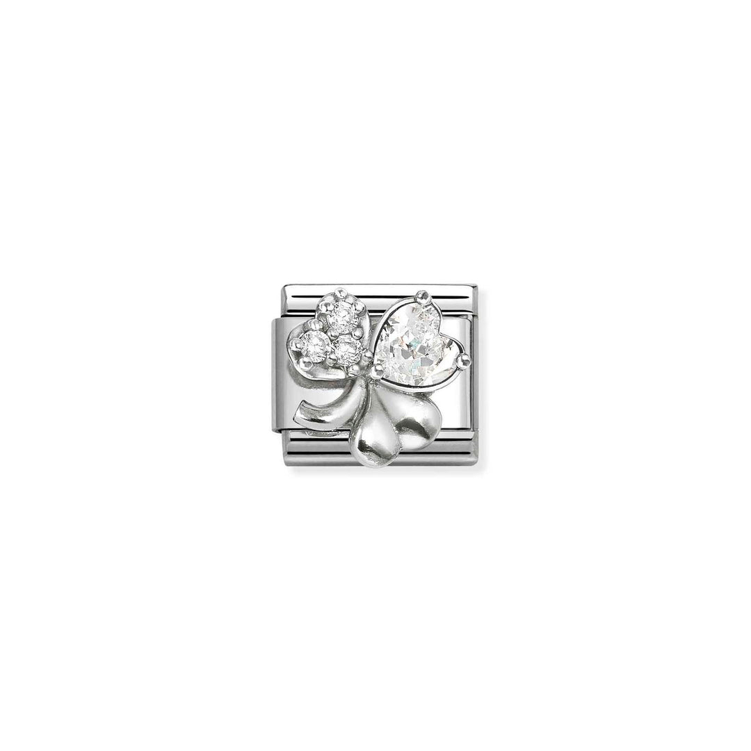Nomination - Composable White CZ Clover Charm - Silver