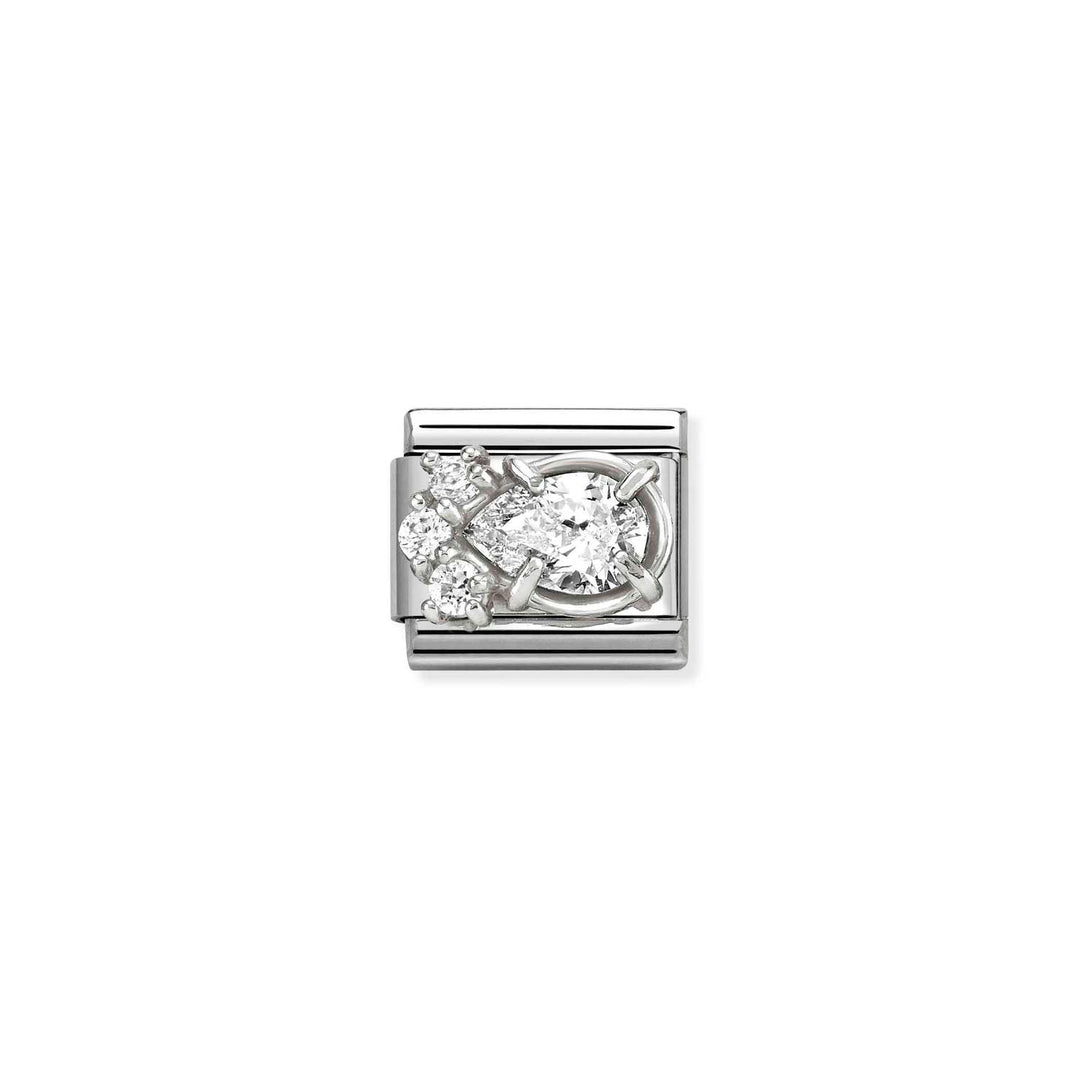 Nomination - Composable White CZ Drop Charm - Silver