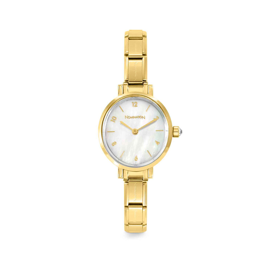 Nomination - White Mother of Pearl Time Oval Watch - Gold