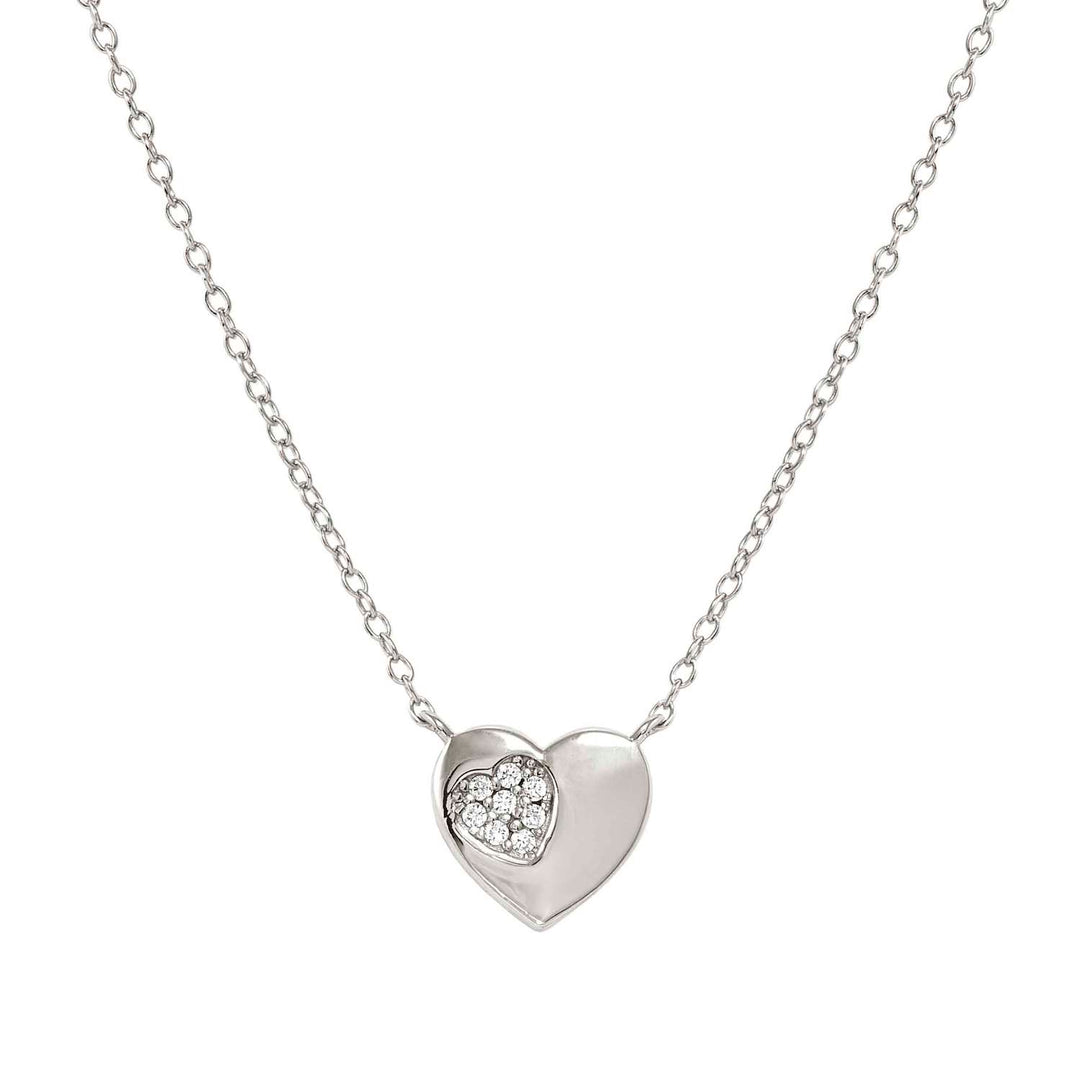 Nomination - Petit Sparkle Heart Necklace - Silver