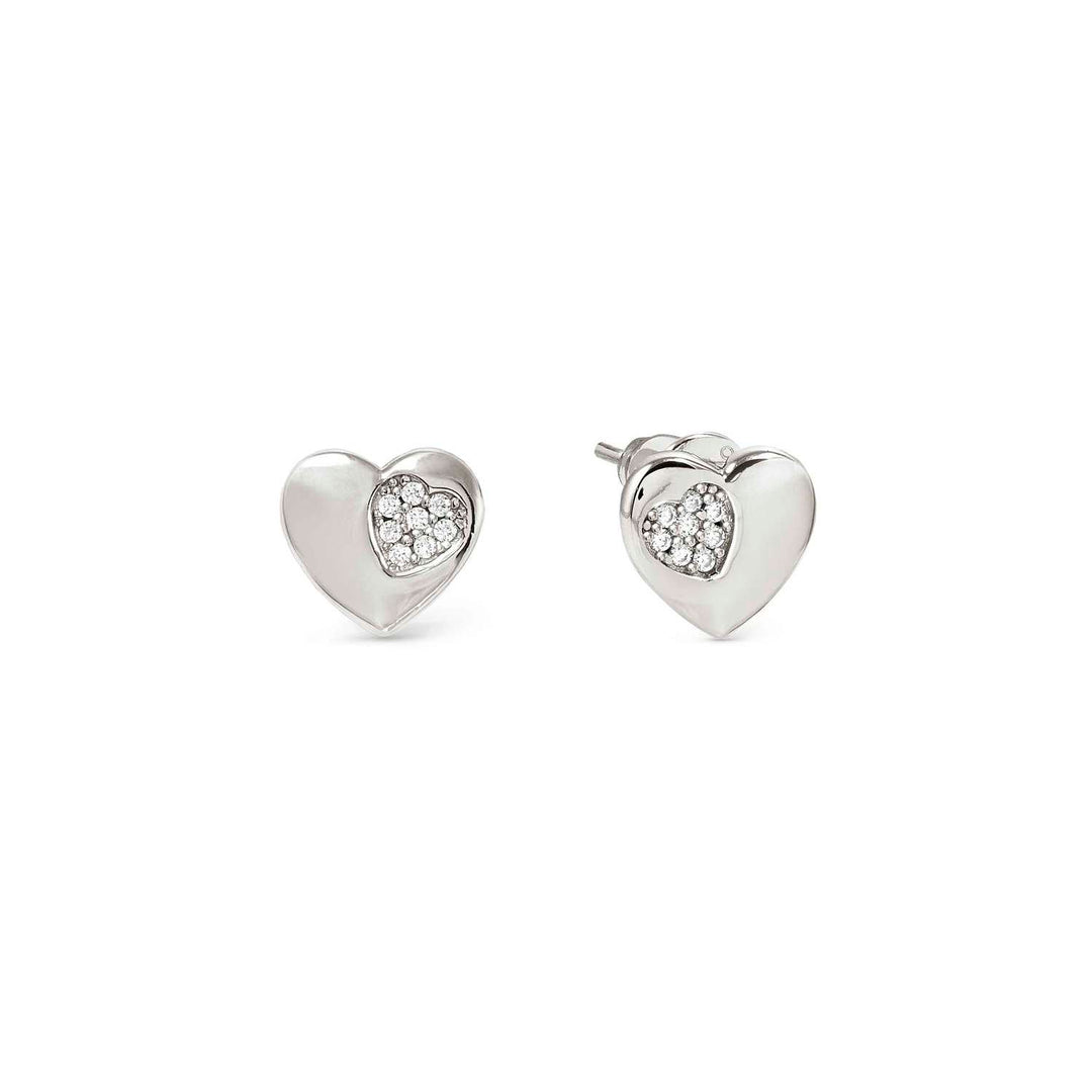 Nomination - Petit Sparkle Heart Stud Earrings - Silver