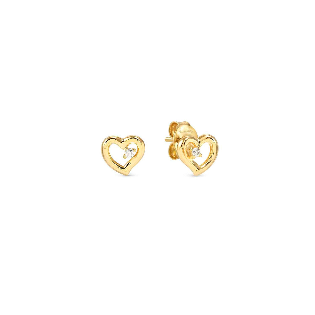 Nomination - Dreams Beats Heart CZ Stud Earrings - Gold