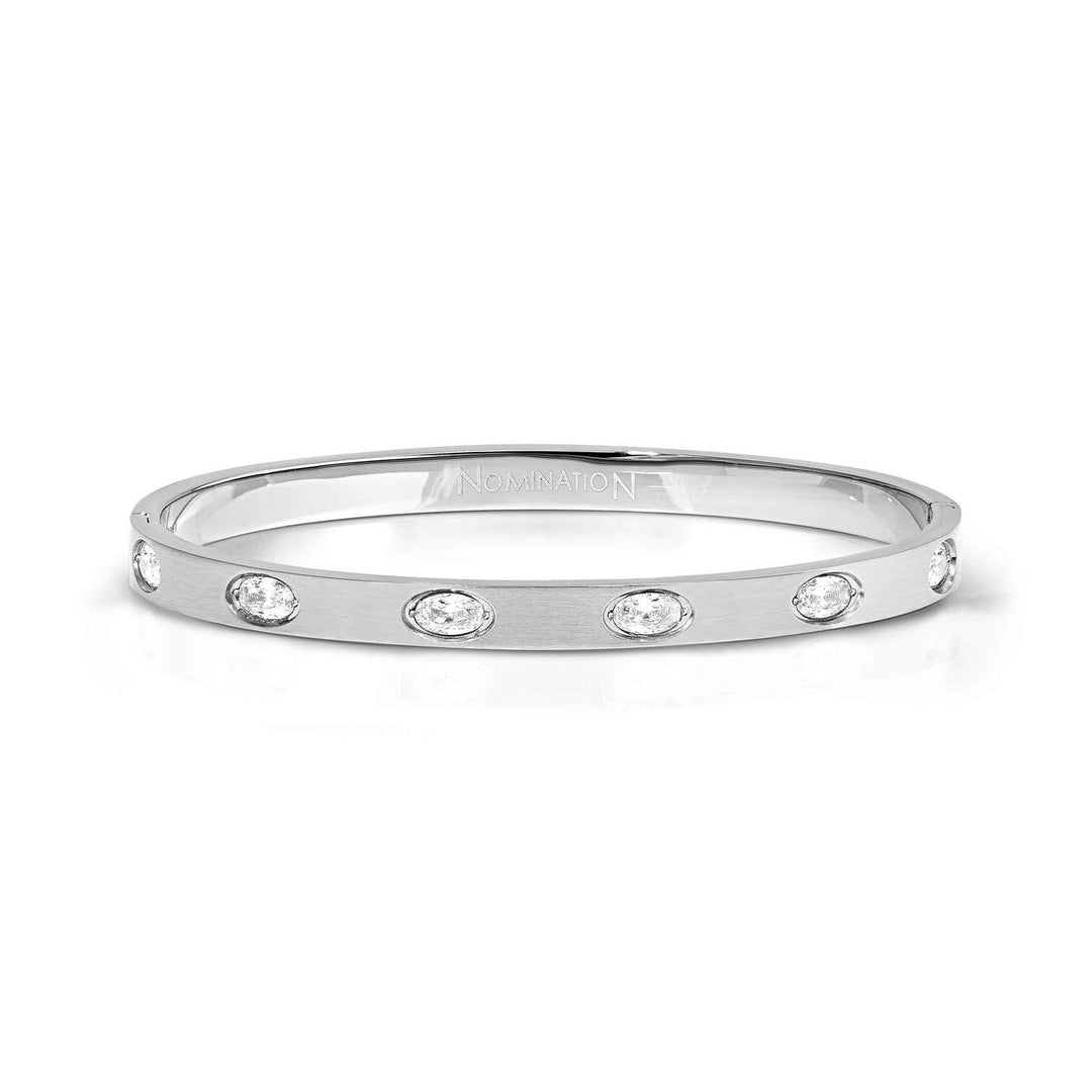Nomination - Pretty Bangles Stainless Steel CZ Oval Bangle - Silver