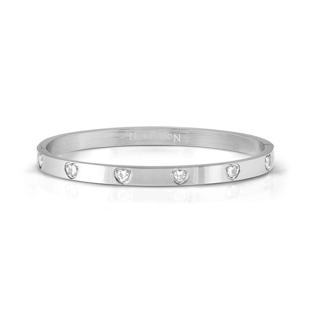 Nomination - Pretty Bangles Stainless Steel CZ Heart Bangle - Silver