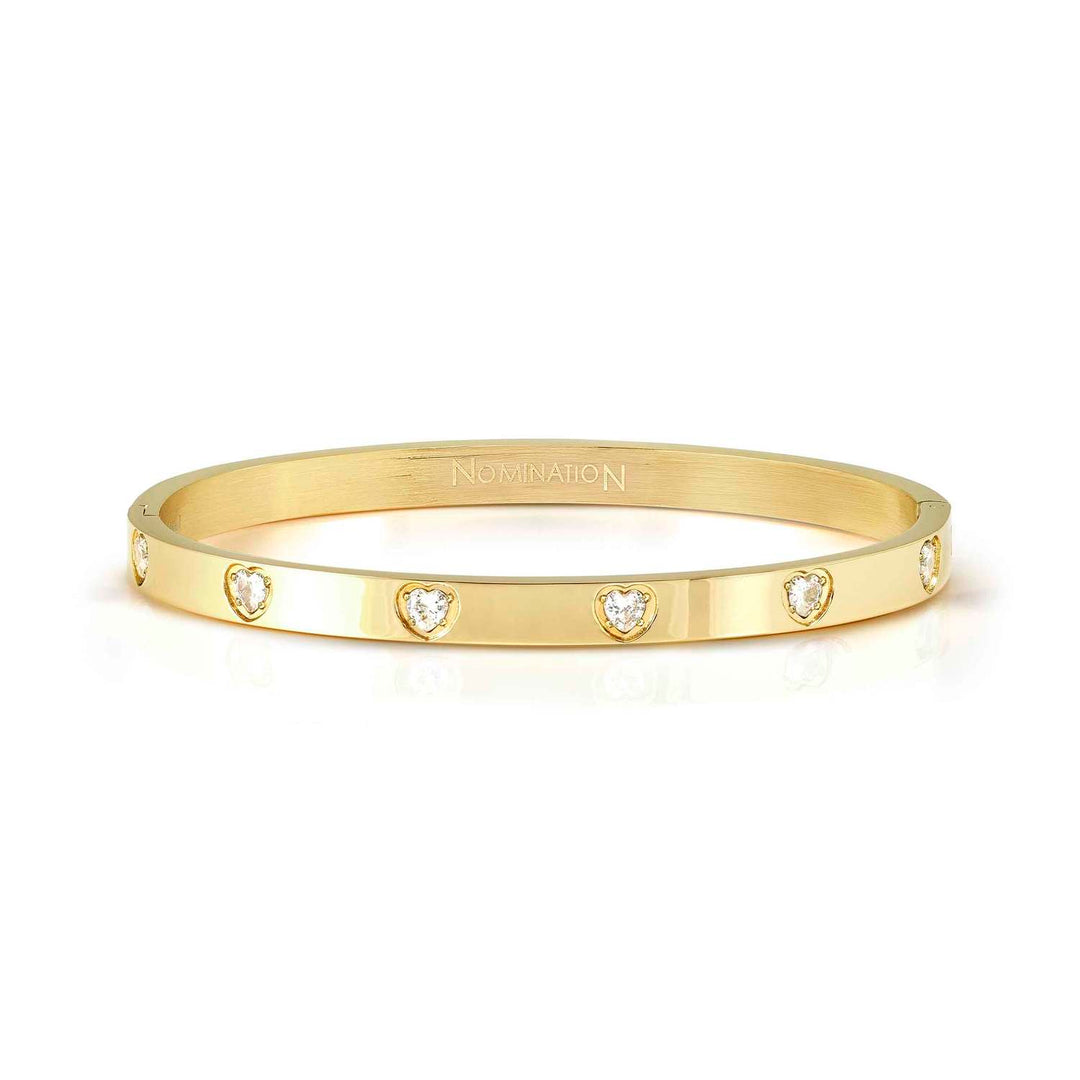 Nomination - Pretty Bangles Stainless Steel CZ Heart Bangle - Gold