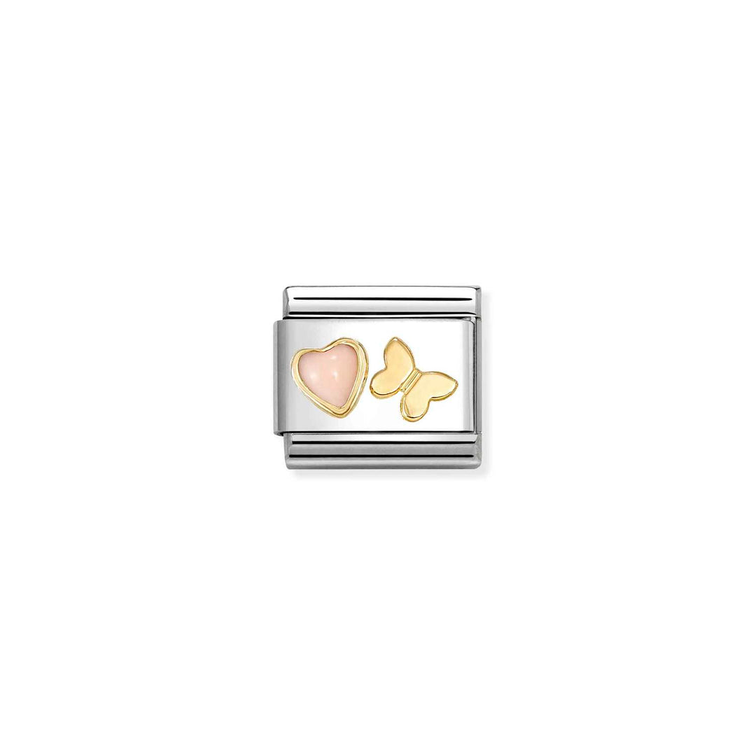 Nomination - Composable Pink Coral Heart and Butterfly Charm