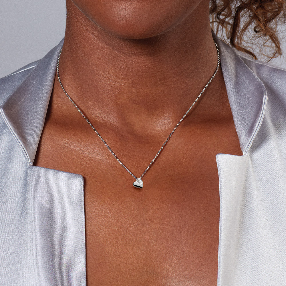 Kit Heath - Miniatures Sweet Heart Pavé Necklace - Silver