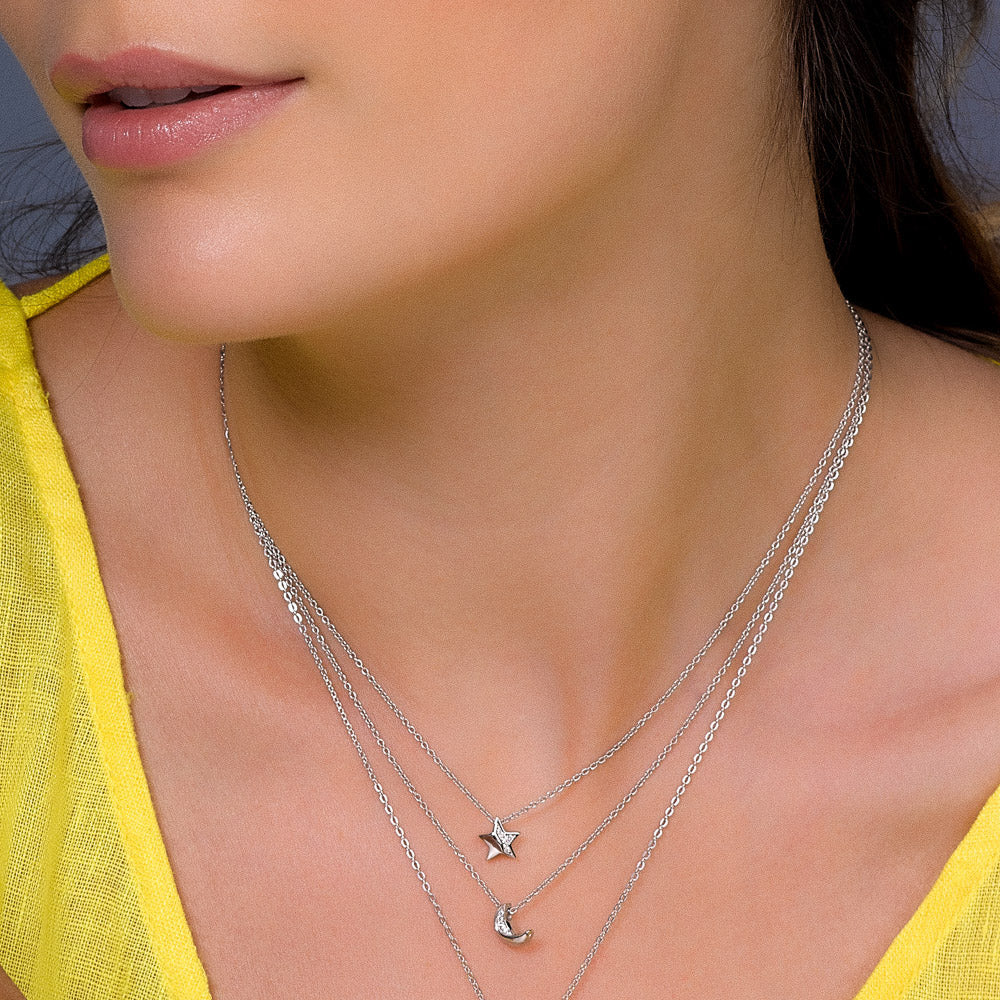 Kit Heath - Miniatures Starlight Pavé Necklace - Silver