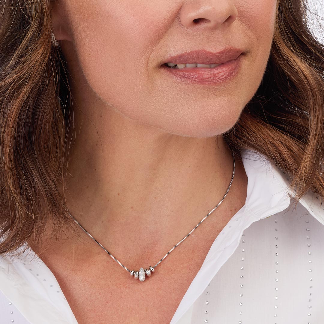 Kit Heath - Coast Tumble Glisten Pavé Necklace - Silver