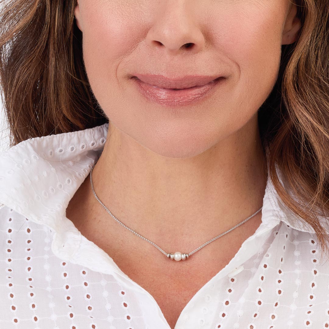 Kit Heath - Coast Tumble Pearl Necklace - Silver