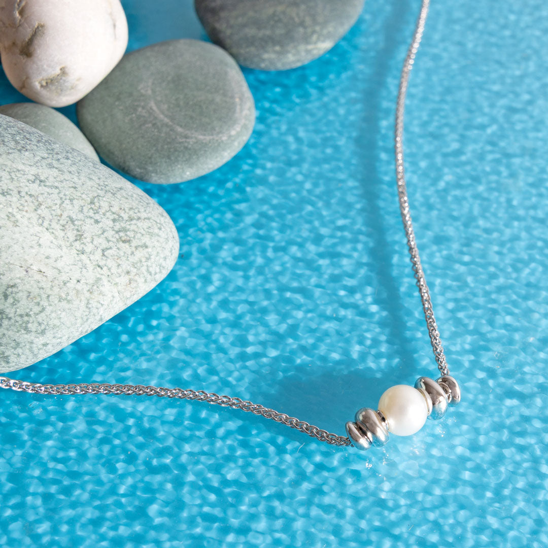 Kit Heath - Coast Tumble Pearl Necklace - Silver