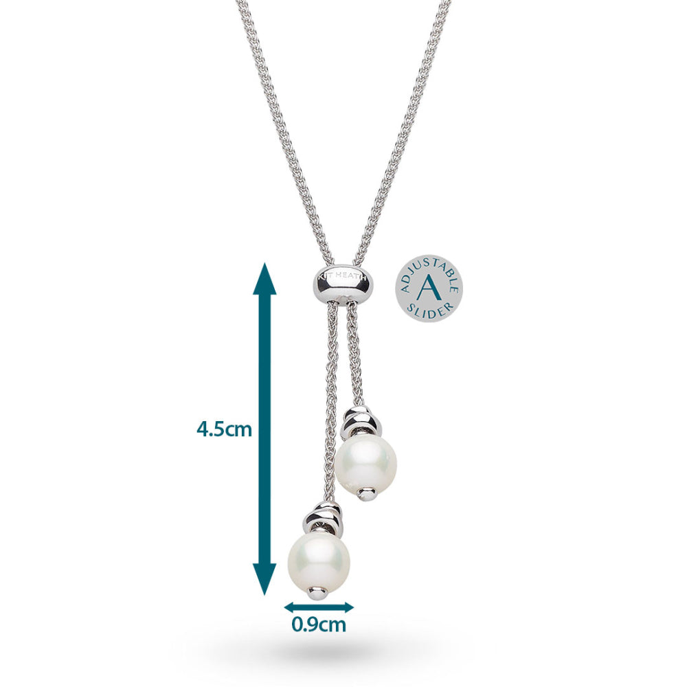Kit Heath - Coast Tumble Pearl Lariat Necklace - Silver