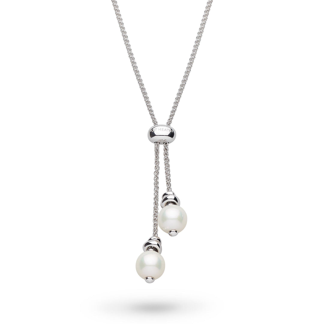 Kit Heath - Coast Tumble Pearl Lariat Necklace - Silver