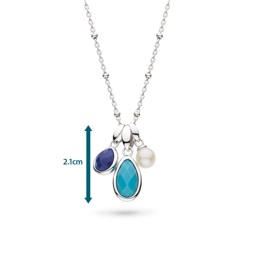 Kit Heath - Coast Pebble Azure Gemstone Trio Pendant Necklace - Silver