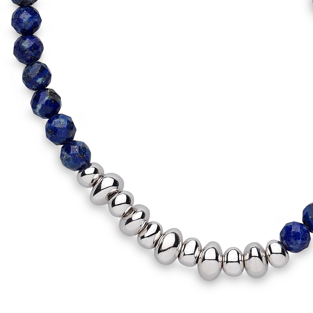 Kit Heath - Coast Tumble Azure Lapis Lazuli Gemstone Beaded Necklace - Silver