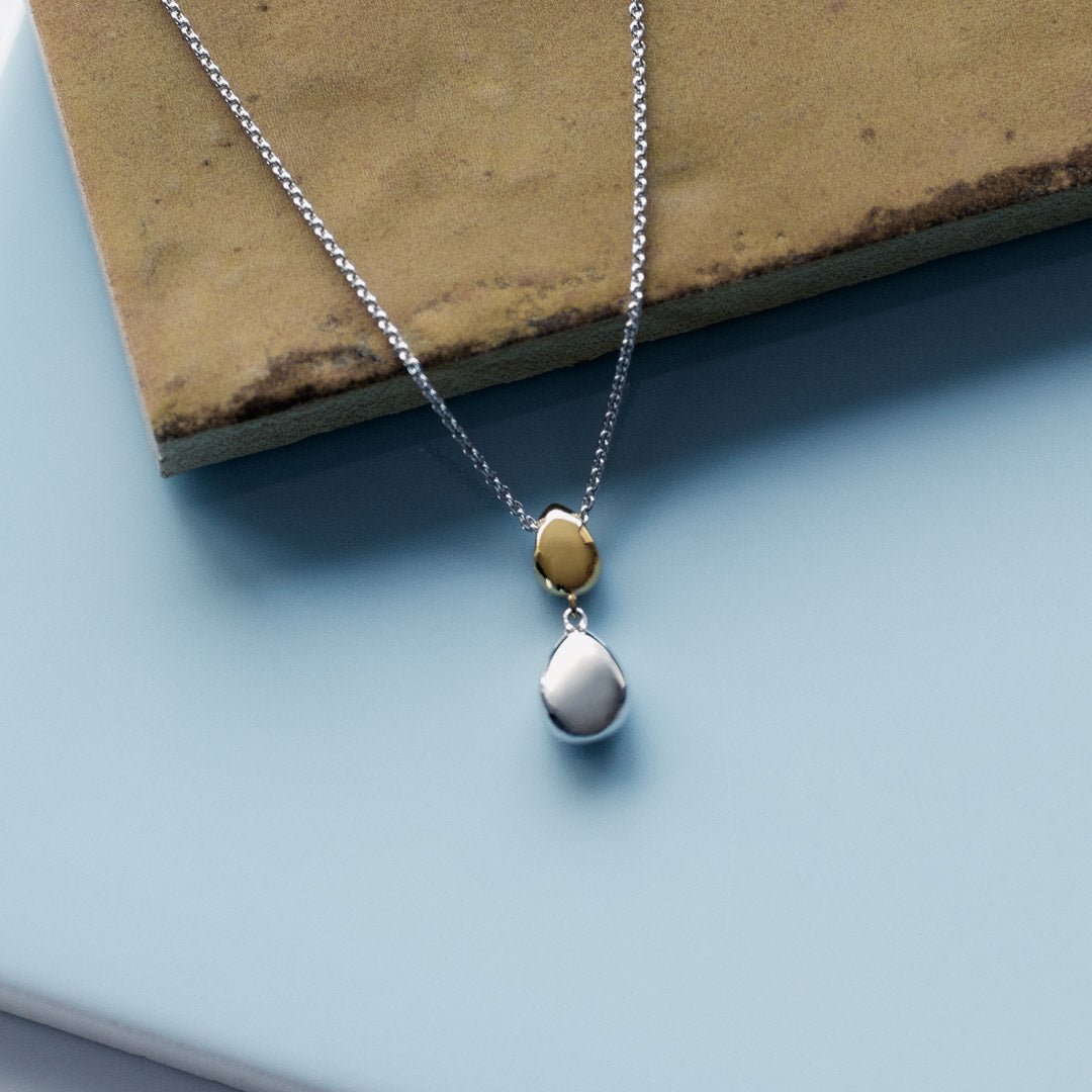 Kit Heath - Coast Pebble Golden Necklace - Silver