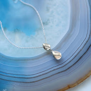 Kit Heath - Pebbles Twin Droplet Necklace - Silver