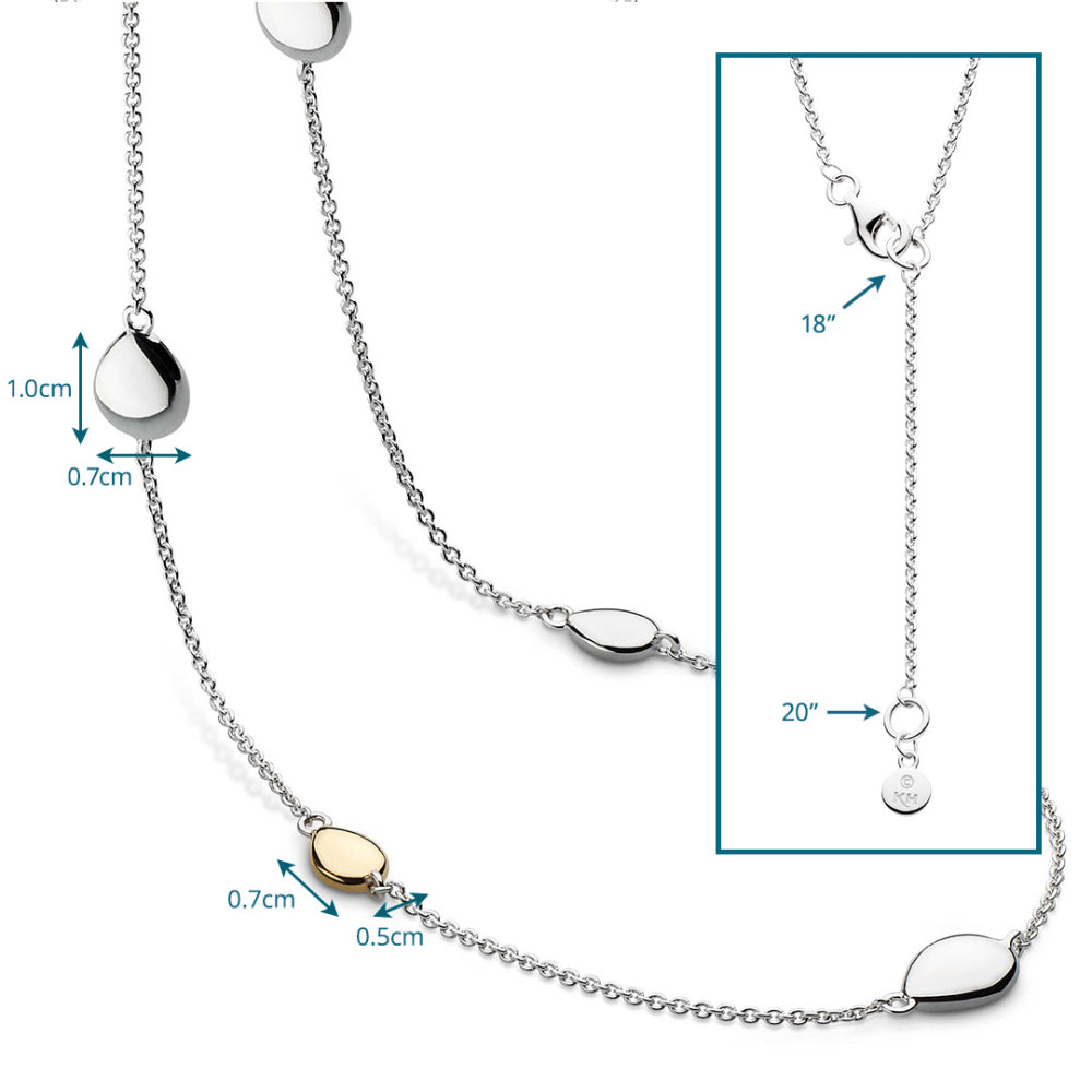Kit Heath - Coast Pebble Golden Station Necklace - Silver