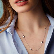 Kit Heath - Coast Pebble Golden Station Necklace - Silver