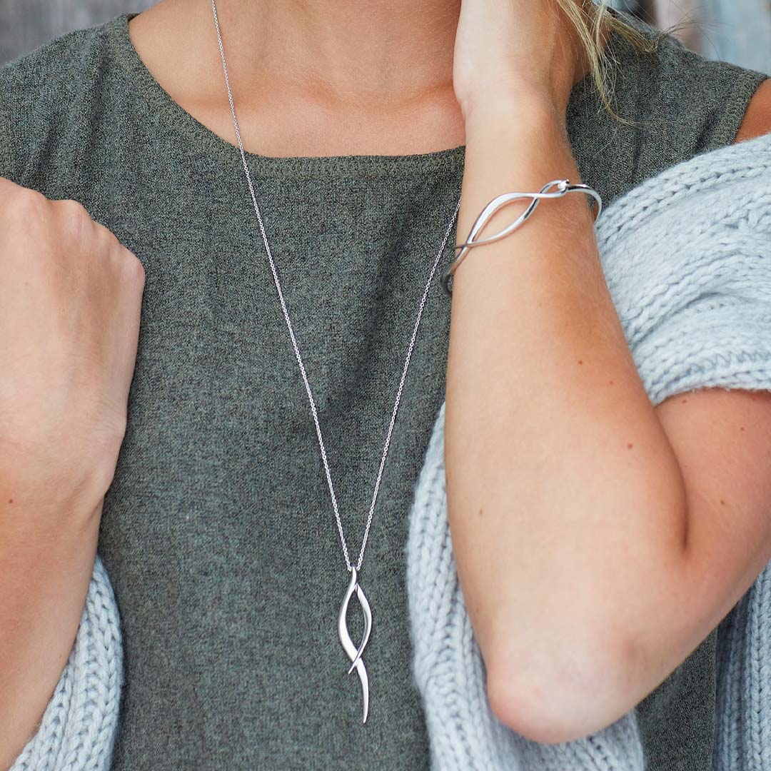 Kit Heath - Entwine Twine Twist Large Necklace - Silver