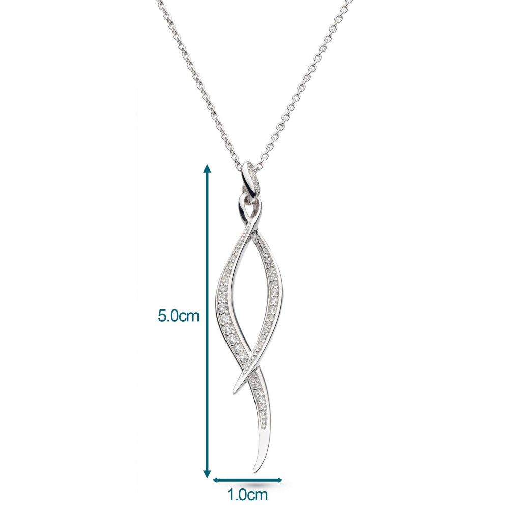 Kit Heath - Entwine Twine Twist Pavé Necklace - Silver