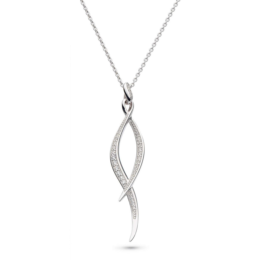 Kit Heath - Entwine Twine Twist Pavé Necklace - Silver