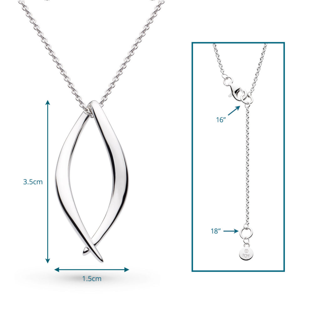 Kit Heath - Entwine Twine Twist Link Necklace - Silver