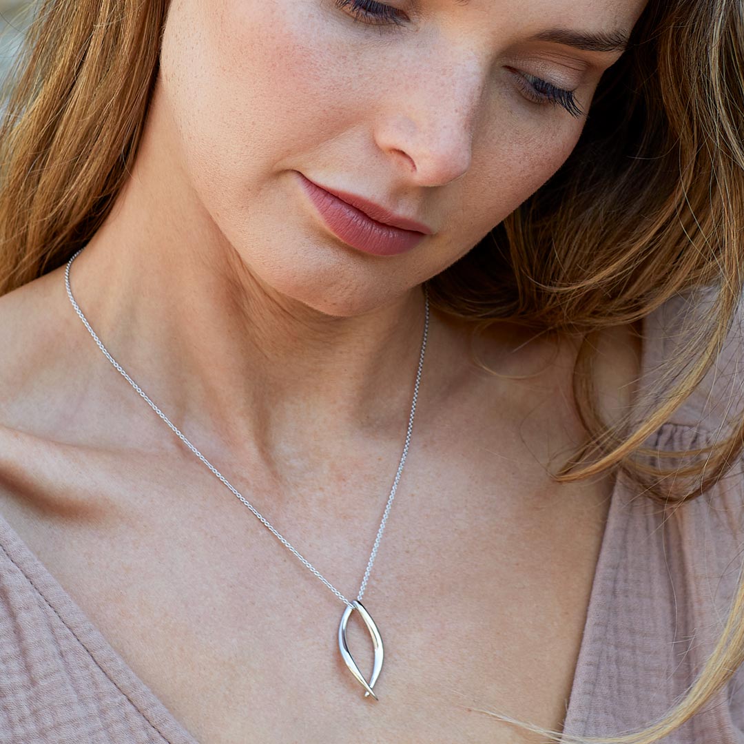 Kit Heath - Entwine Twine Twist Link Necklace - Silver