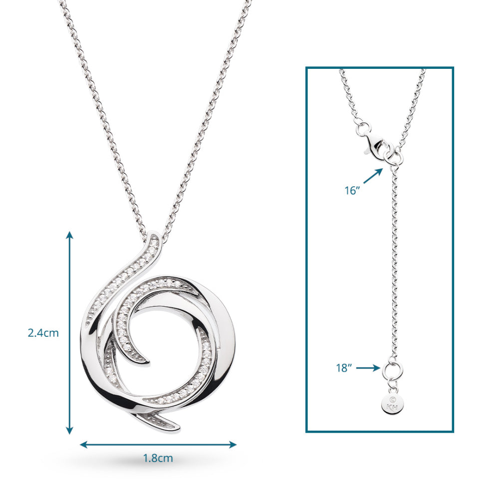 Kit Heath - Entwine Helix Wrap Pavé Necklace - Silver