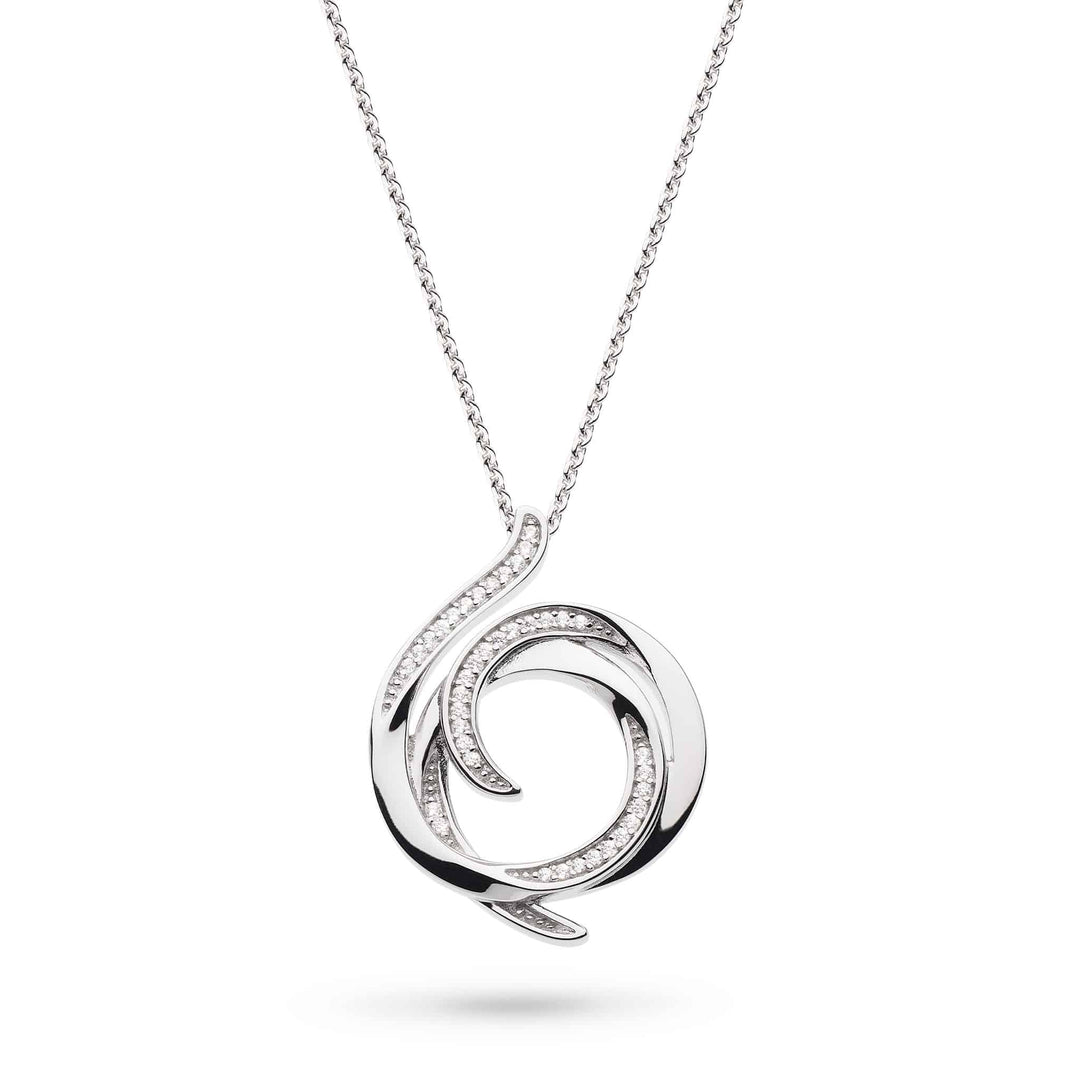 Kit Heath - Entwine Helix Wrap Pavé Necklace - Silver