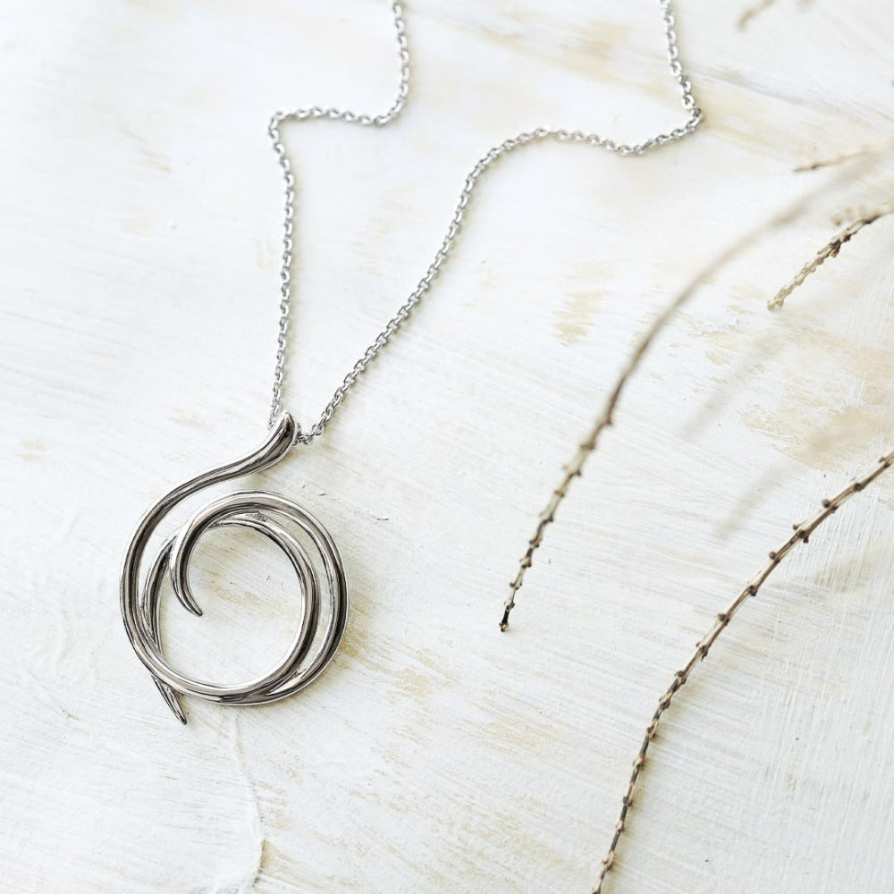 Kit Heath - Entwine Helix Wrap Necklace - Silver