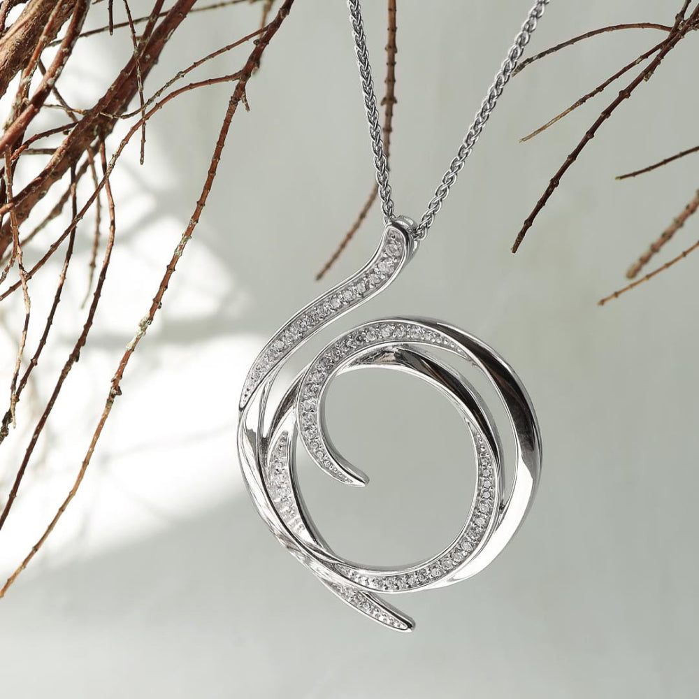 Kit Heath - Entwine Helix Wrap Pavé Grande Necklace - Silver