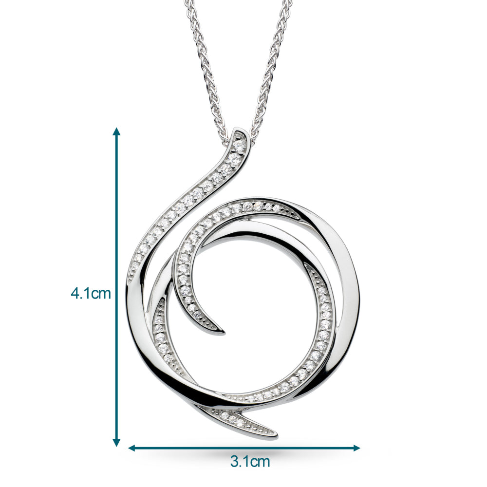 Kit Heath - Entwine Helix Wrap Pavé Grande Necklace - Silver
