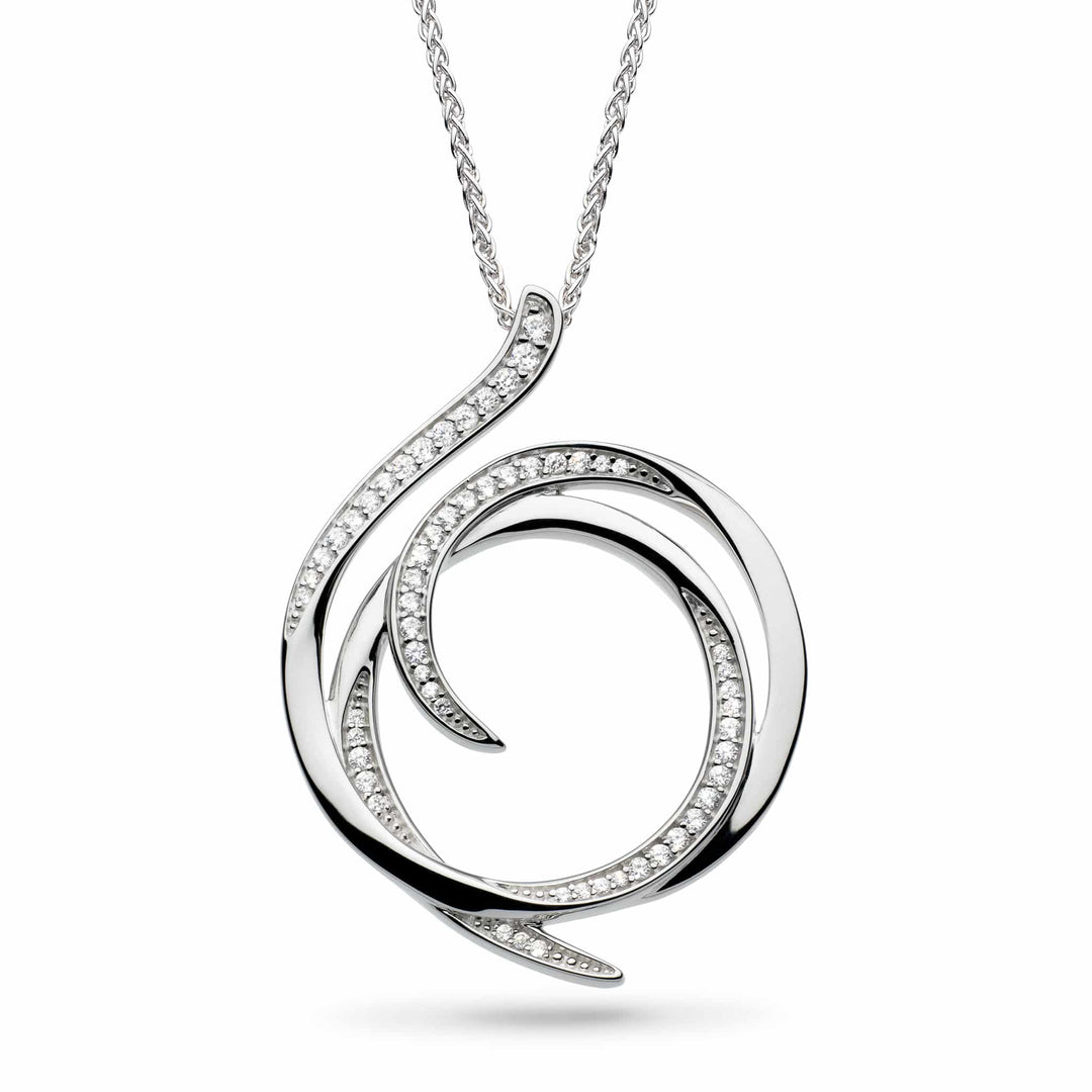 Kit Heath - Entwine Helix Wrap Pavé Grande Necklace - Silver