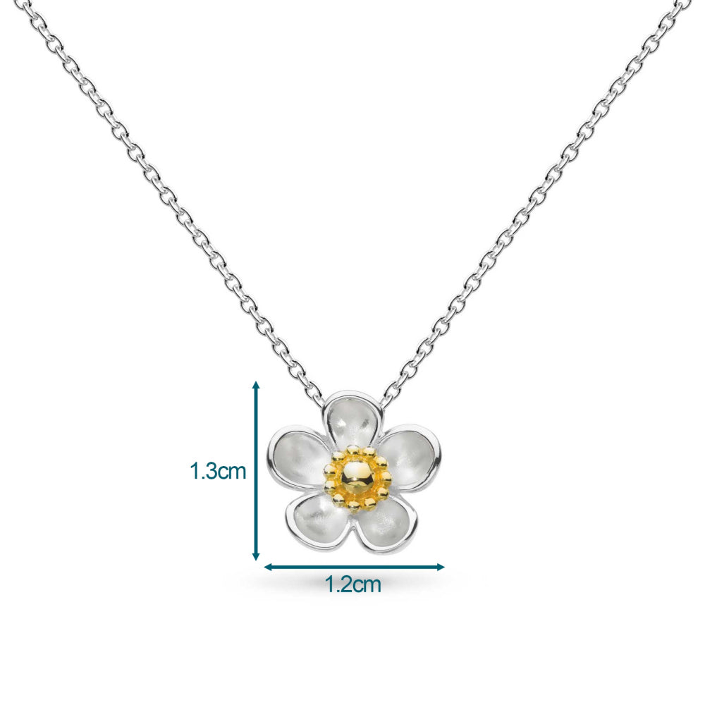 Kit Heath - Blossom Wood Rose Necklace - Silver