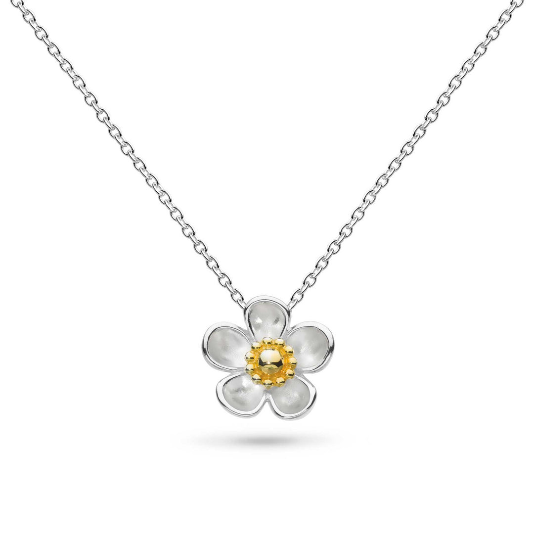 Kit Heath - Blossom Wood Rose Necklace - Silver
