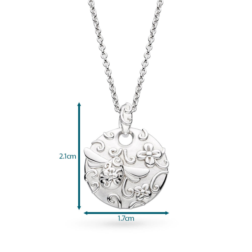 Kit Heath - Blossom Flyte Honey Bee Disc Necklace - Silver