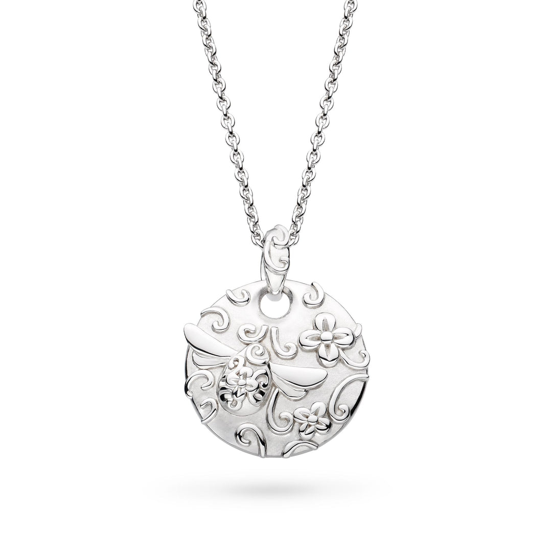 Kit Heath - Blossom Flyte Honey Bee Disc Necklace - Silver
