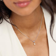 Kit Heath - Blossom Flyte Honey Flower Pearl Necklace - Silver