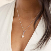 Kit Heath - Blossom Flyte Honey Flower Oval Pearl Necklace - Silver
